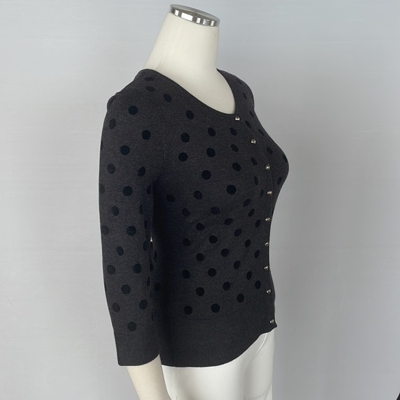 WHBM Gray Polka dot Cadigan Size Small - Picture 4 of 9